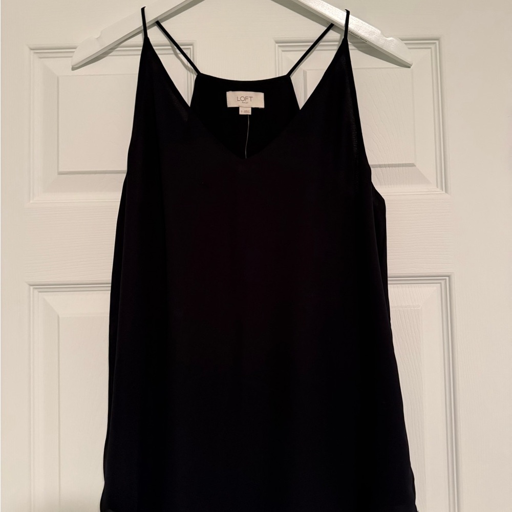 LOFT Sleek Black Razorback Top